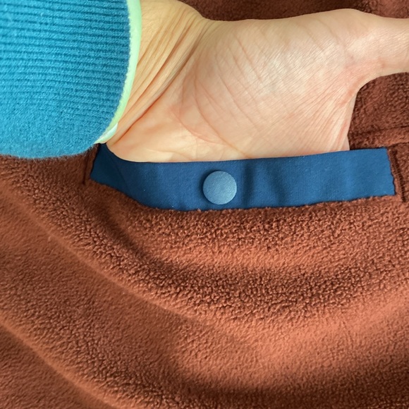 Dark brick and navy fleece jacket - Picture 6 of 17